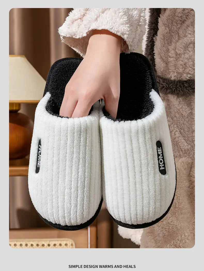 Cotton Slippers Women's Winter 2023 New Couple's Indoor Floor Shopper Home Household Non-Slip Warm Fluffy Slippers — feature 11