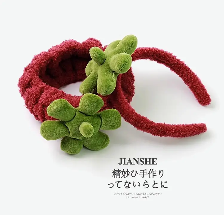 Red Fuzzy Straw Headband for Women High Pressure Hair Bundle — feature 11