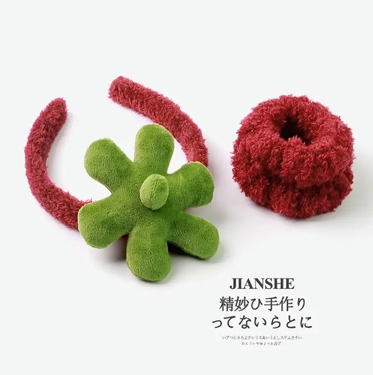 Red Fuzzy Straw Headband for Women High Pressure Hair Bundle — feature 12