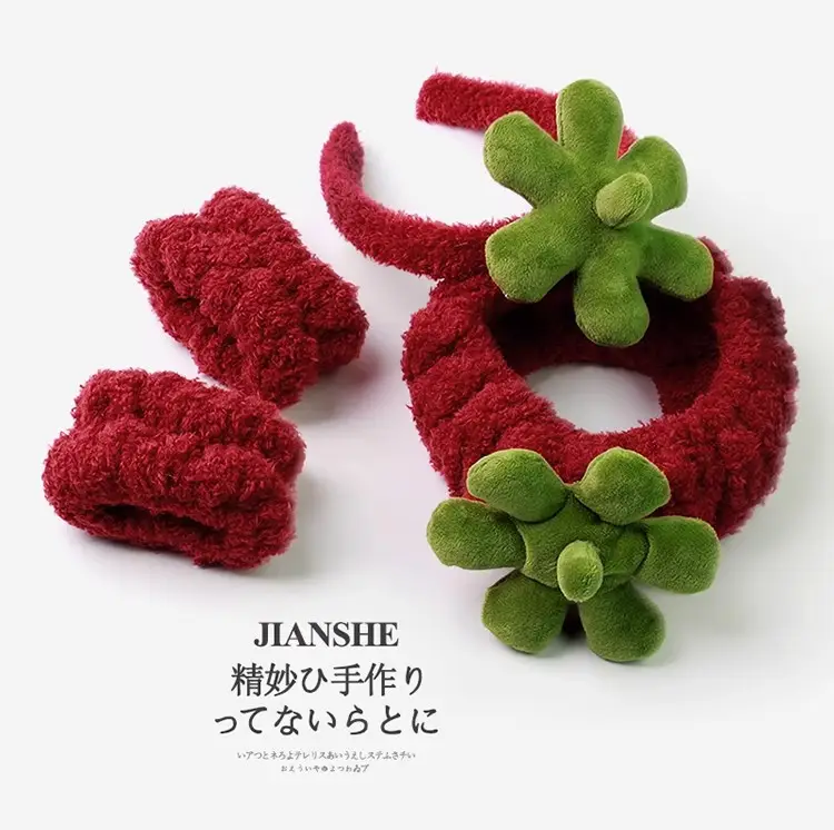 Red Fuzzy Straw Headband for Women High Pressure Hair Bundle — feature 13