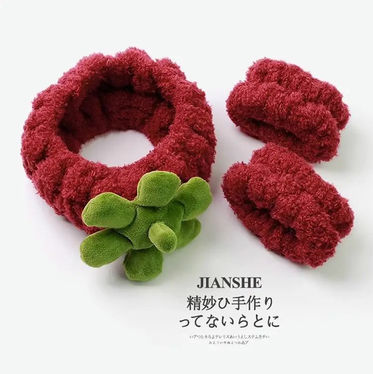 Red Fuzzy Straw Headband for Women High Pressure Hair Bundle — feature 14