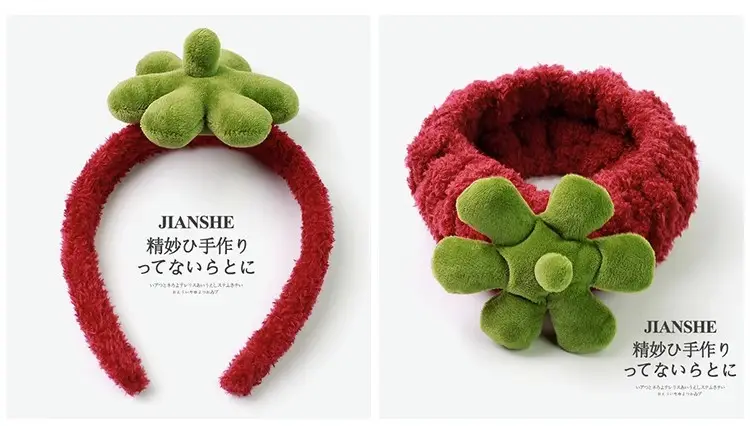 Red Fuzzy Straw Headband for Women High Pressure Hair Bundle — feature 4