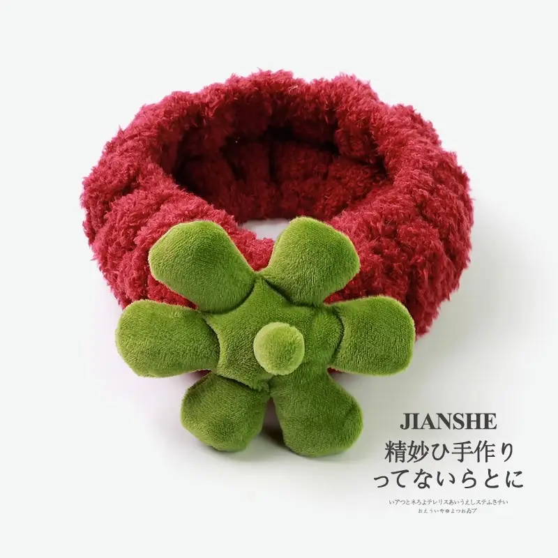 Red Fuzzy Straw Headband for Women High Pressure Hair Bundle