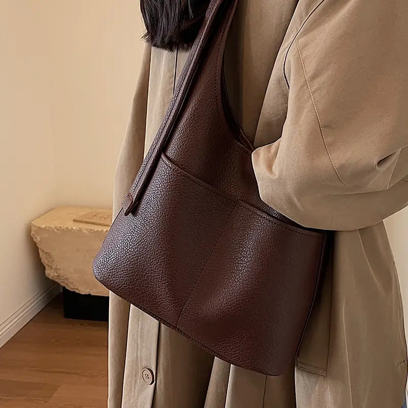 Brown Leather Shoulder Crossbody Bag for Women