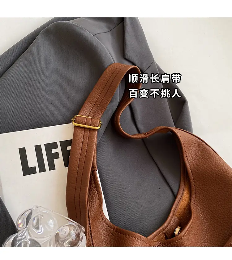 Brown Leather Shoulder Crossbody Bag for Women — feature 3