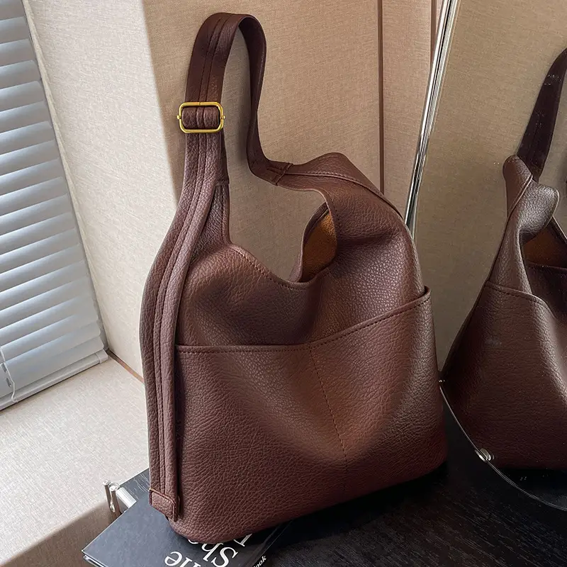 Brown Leather Shoulder Crossbody Bag for Women