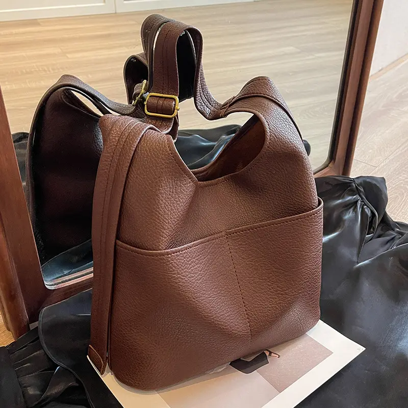 Brown Leather Shoulder Crossbody Bag for Women