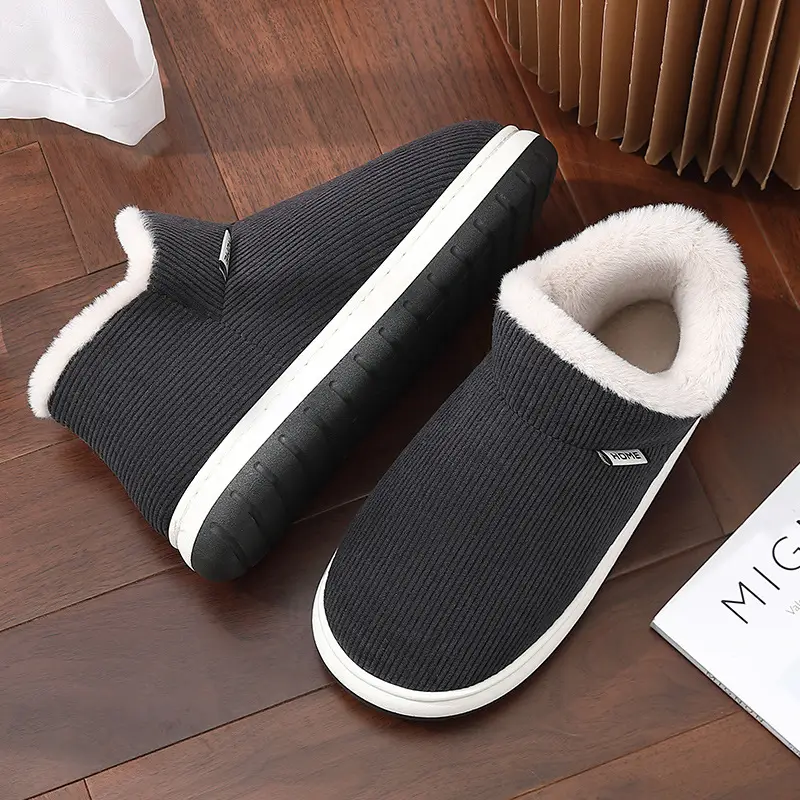 Cotton Slippers Bag with Women's Winter Non-Slip Indoor Home Household Men's Thick-Soled Plush Elderly Cotton Shoes Men's Winter Wholesale