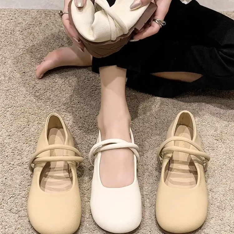 Flat Mary Jane Women's Shoes 2025 Autumn New Easiest for Match Soft Sole Round Toe Granny Shoes Slip-On Shallow Mouth Shoes - Image 5