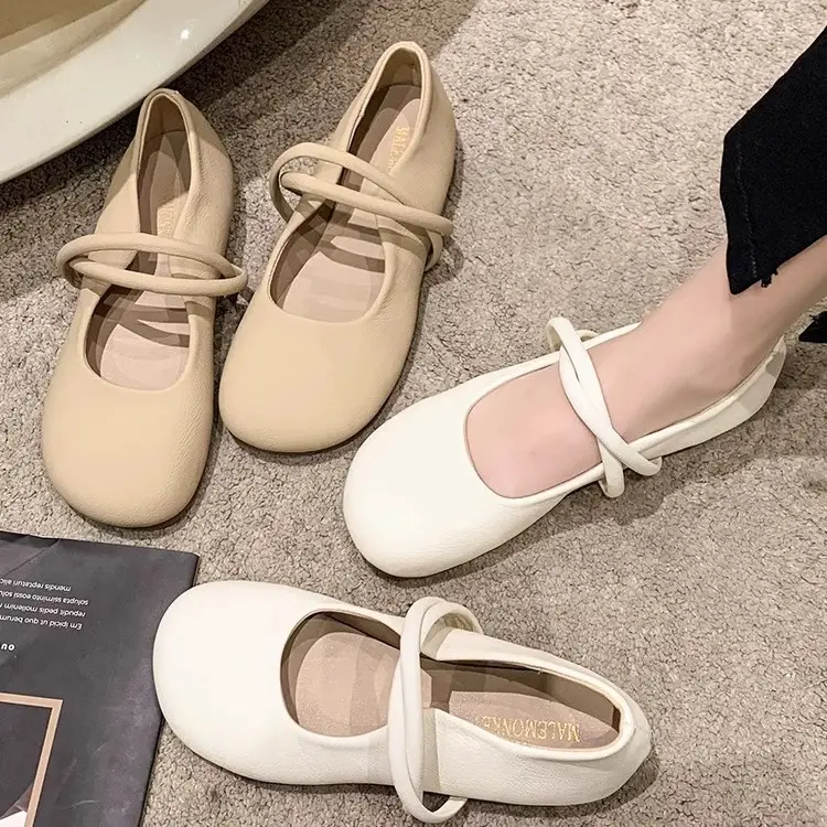 Flat Mary Jane Women's Shoes 2025 Autumn New Easiest for Match Soft Sole Round Toe Granny Shoes Slip-On Shallow Mouth Shoes - Image 6