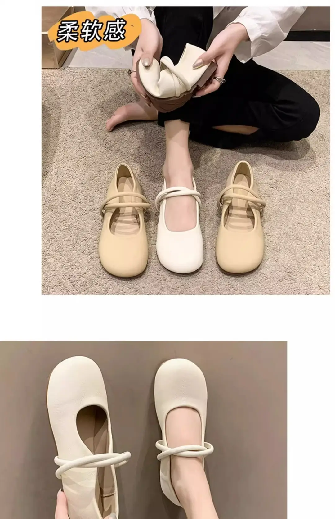 Flat Mary Jane Women's Shoes 2025 Autumn New Easiest for Match Soft Sole Round Toe Granny Shoes Slip-On Shallow Mouth Shoes — feature 16
