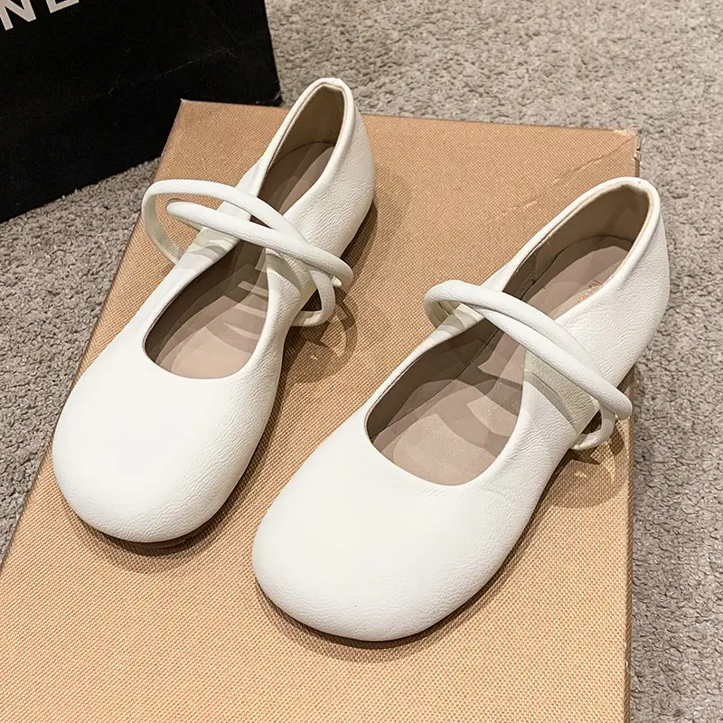 Flat Mary Jane Women's Shoes 2025 Autumn New Easiest for Match Soft Sole Round Toe Granny Shoes Slip-On Shallow Mouth Shoes - Image 2