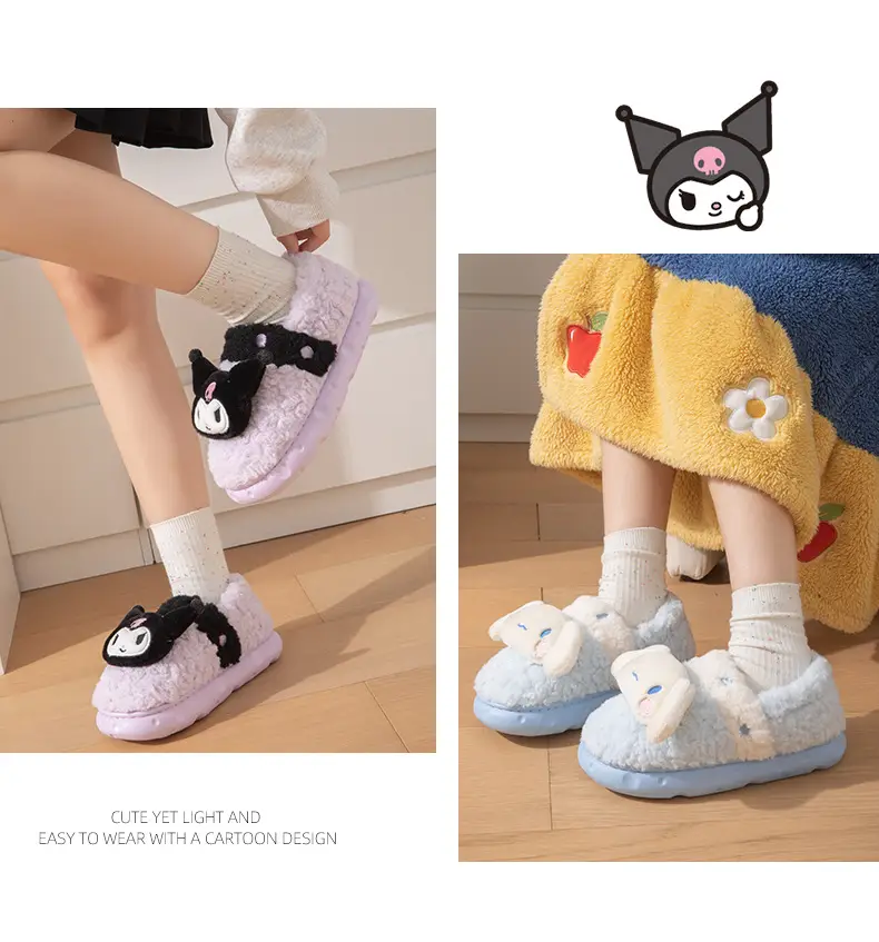 Nanbo wanmeildi cotton slippers winter cute girl heart indoor home genuine goods IP joint name Sanrio — feature 11
