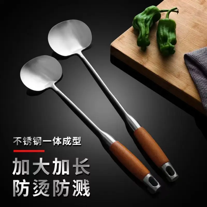 Stainless Steel Cooking Spoon Long Handle Thickeneded Frying Spoon — feature 10