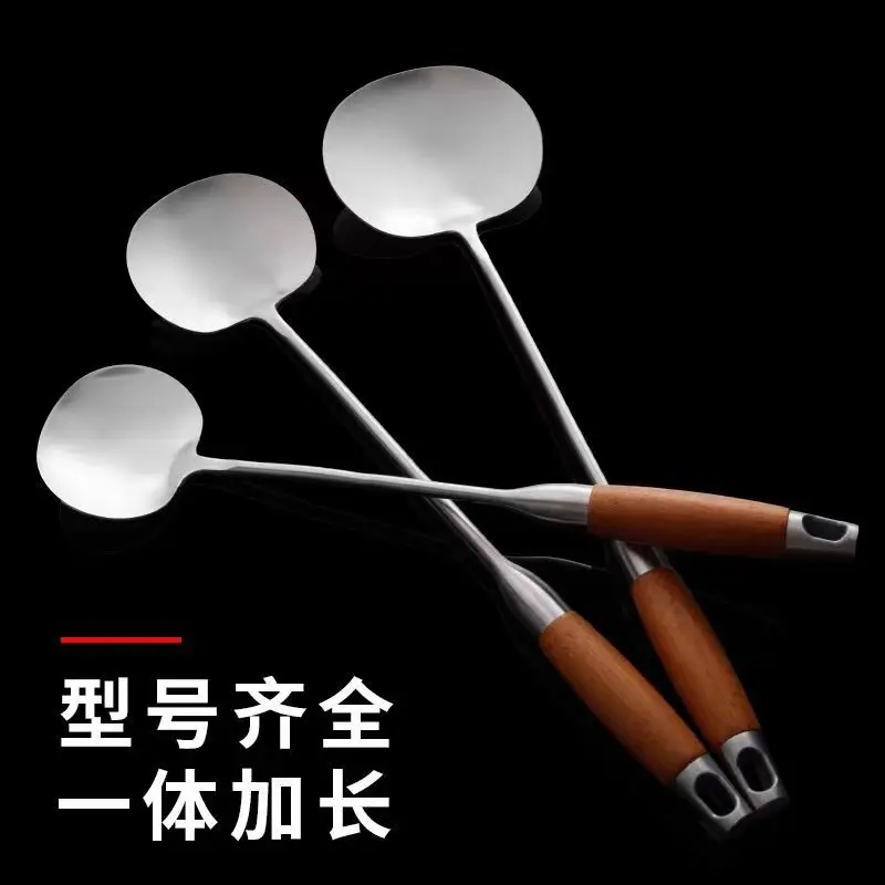 Stainless Steel Cooking Spoon Long Handle Thickeneded Frying Spoon — feature 12