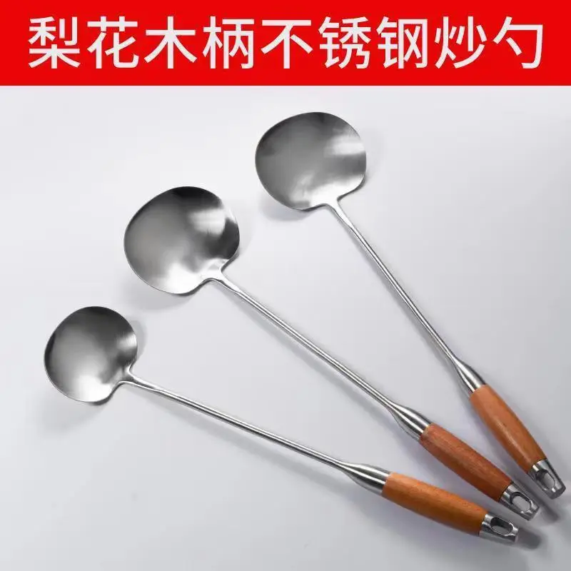 Stainless Steel Cooking Spoon Long Handle Thickeneded Frying Spoon — feature 6