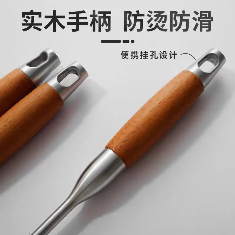 Stainless Steel Cooking Spoon Long Handle Thickeneded Frying Spoon — feature 7