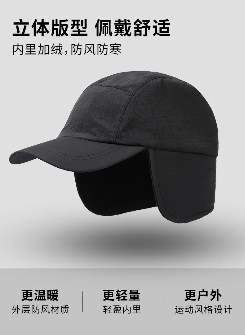 Winter Warm Ear Protection Hat for Men Fleece Lined Cold Proof — feature 2