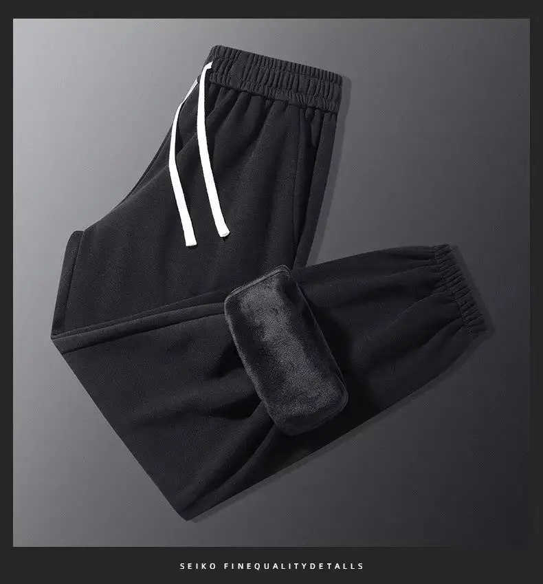 Men Fleece Lined Grey Ankle Tied Sweatpants — feature 16