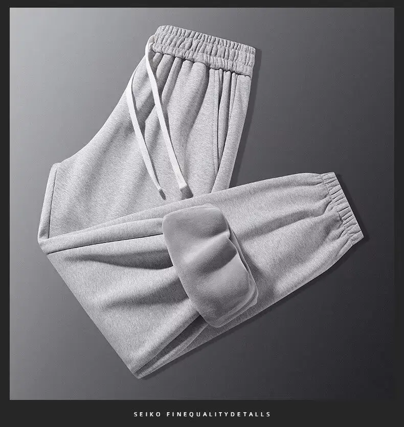 Men Fleece Lined Grey Ankle Tied Sweatpants — feature 19