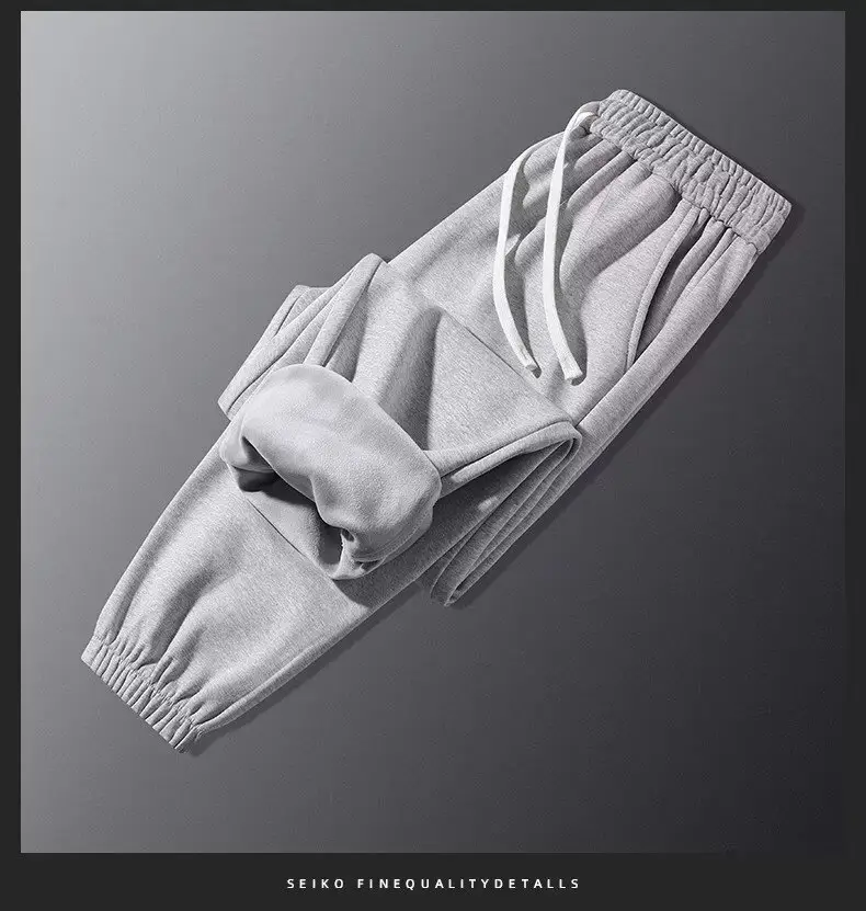 Men Fleece Lined Grey Ankle Tied Sweatpants — feature 20