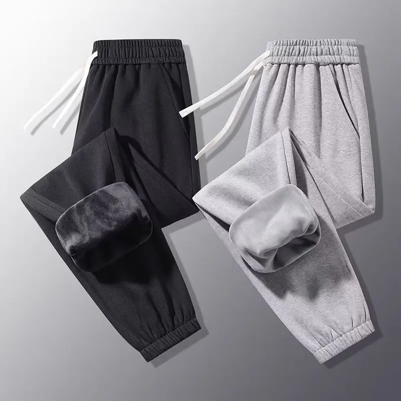Men Fleece Lined Grey Ankle Tied Sweatpants — feature 27