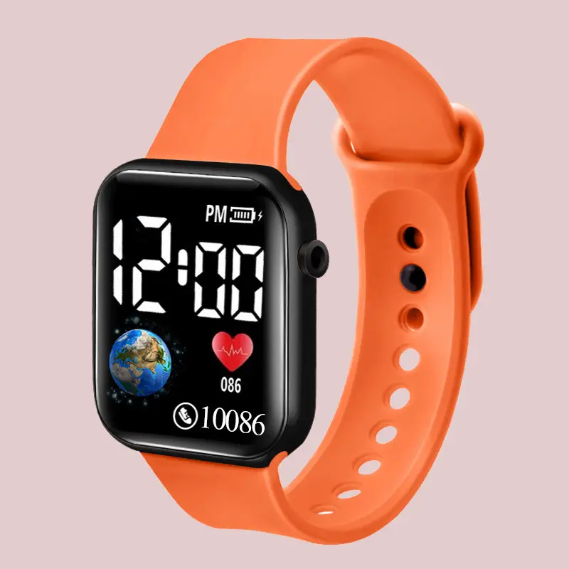 Black LED Digital Watch with Heart Monitor & 10086 Battery - Image 13