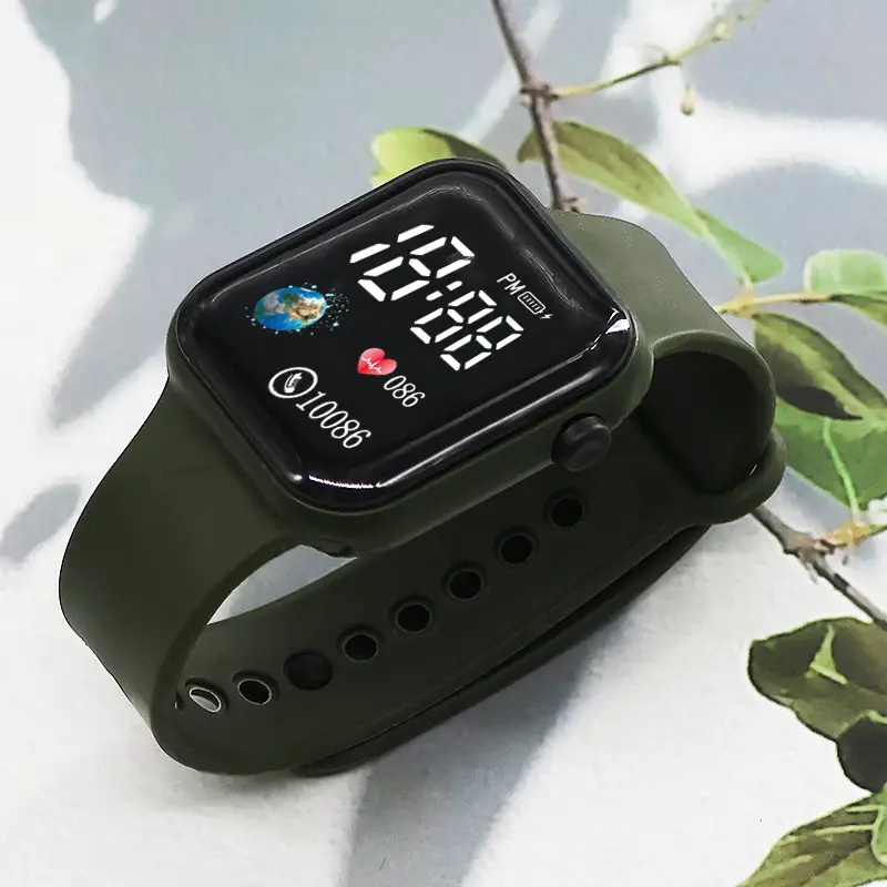 Black LED Digital Watch with Heart Monitor & 10086 Battery - Image 10