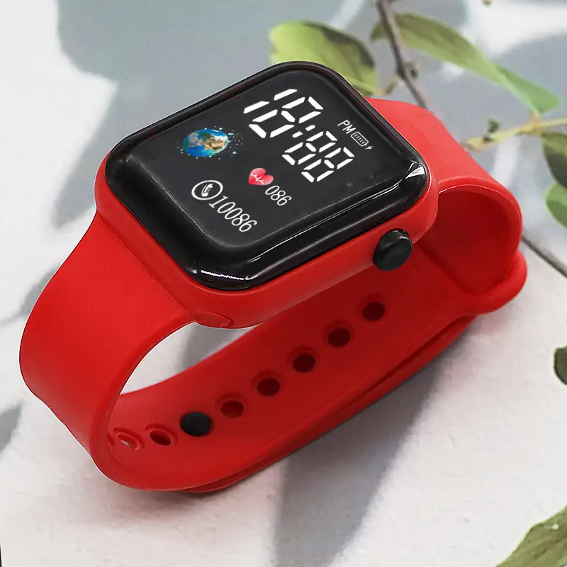 Black LED Digital Watch with Heart Monitor & 10086 Battery - Image 9