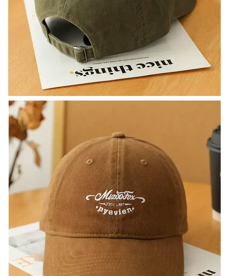 Men Women Beige Peak Cap Big Head Wide Brim — feature 11