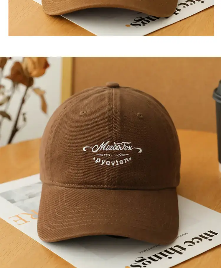 Men Women Beige Peak Cap Big Head Wide Brim — feature 12