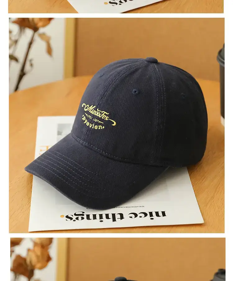 Men Women Beige Peak Cap Big Head Wide Brim — feature 15