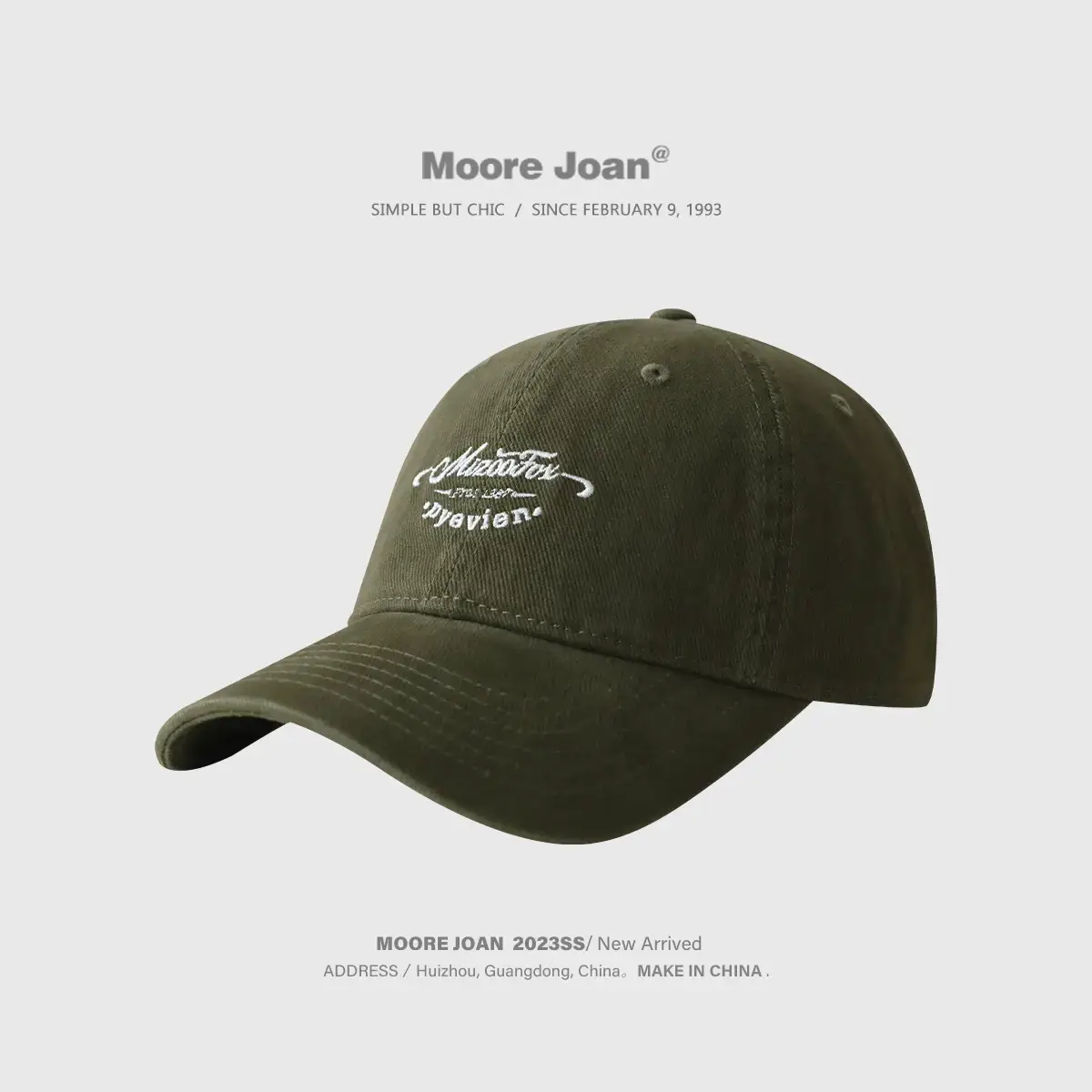 Men Women Beige Peak Cap Big Head Wide Brim - Image 5