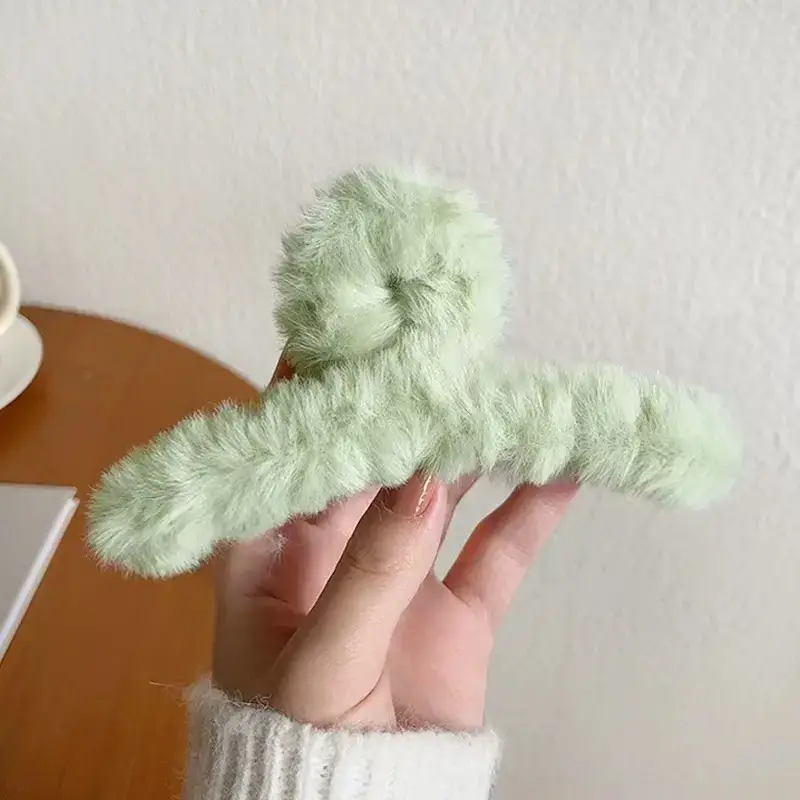 Autumn Winter Plush Clip Hairpin for Girls