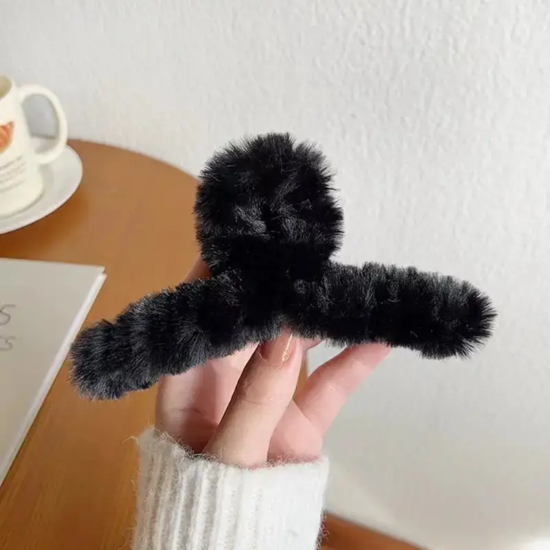 Autumn Winter Plush Clip Hairpin for Girls