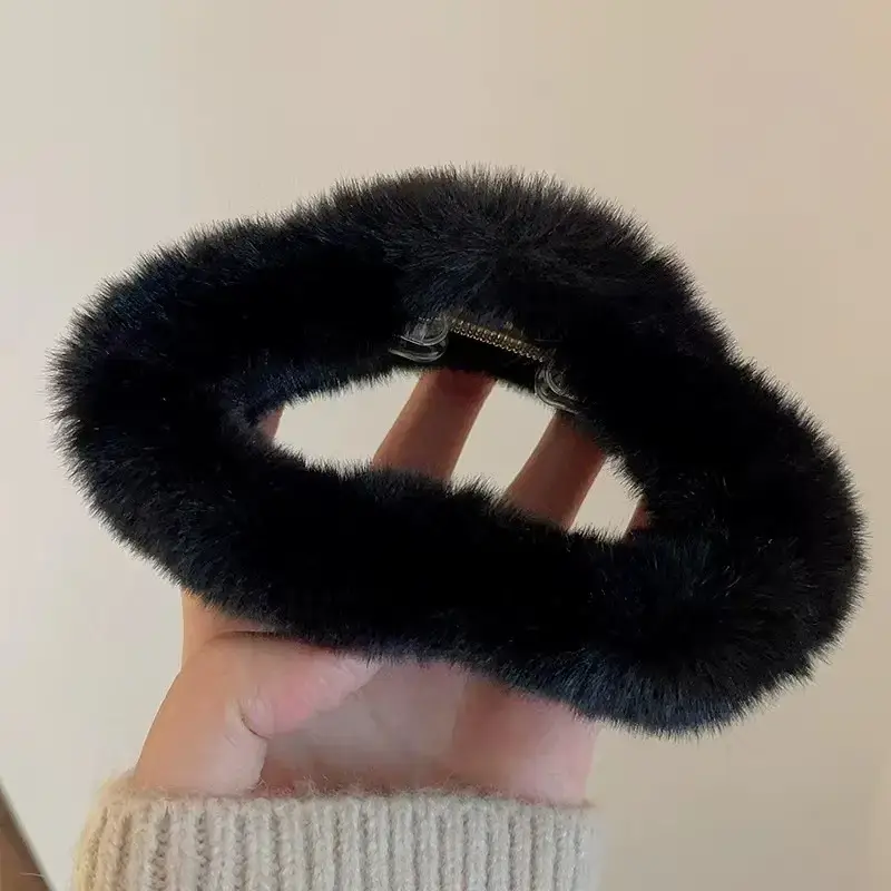 Autumn Winter Plush Clip Hairpin for Girls