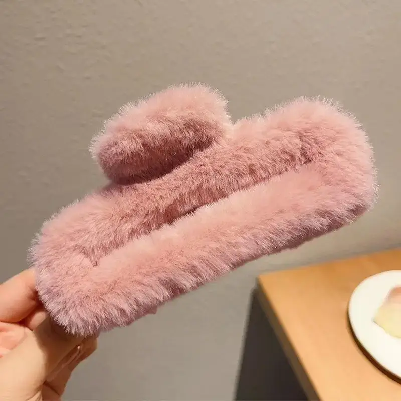 Autumn Winter Plush Clip Hairpin for Girls