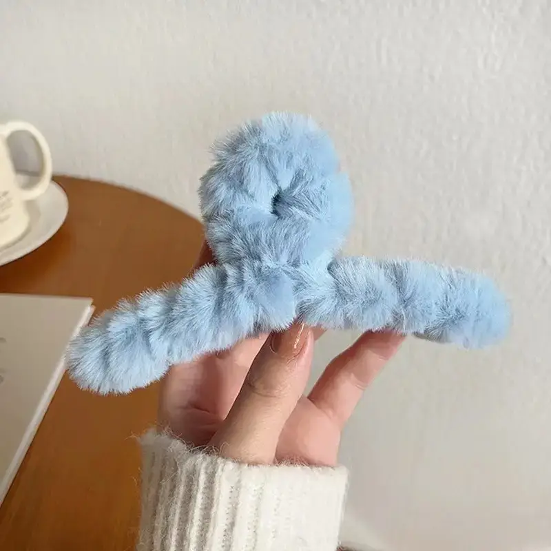 Autumn Winter Plush Clip Hairpin for Girls