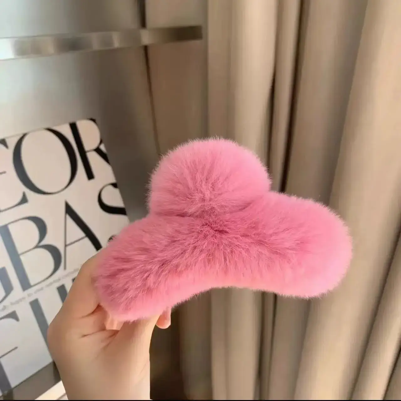 Autumn Winter Plush Clip Hairpin for Girls