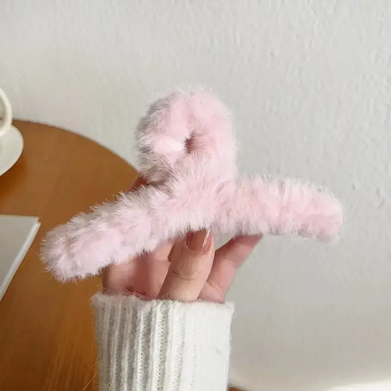 Autumn Winter Plush Clip Hairpin for Girls