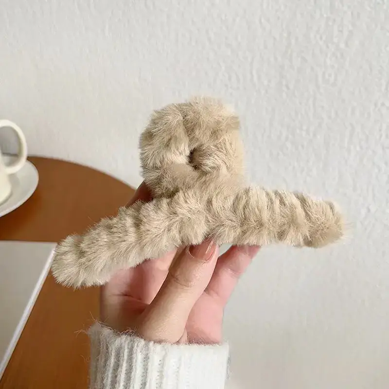 Autumn Winter Plush Clip Hairpin for Girls