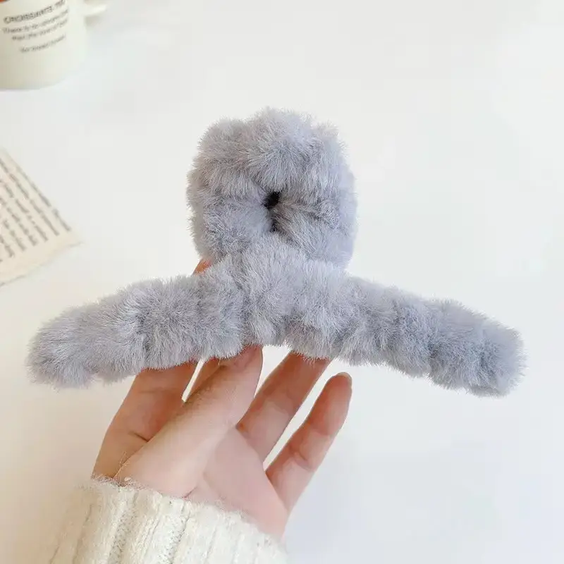 Autumn Winter Plush Clip Hairpin for Girls