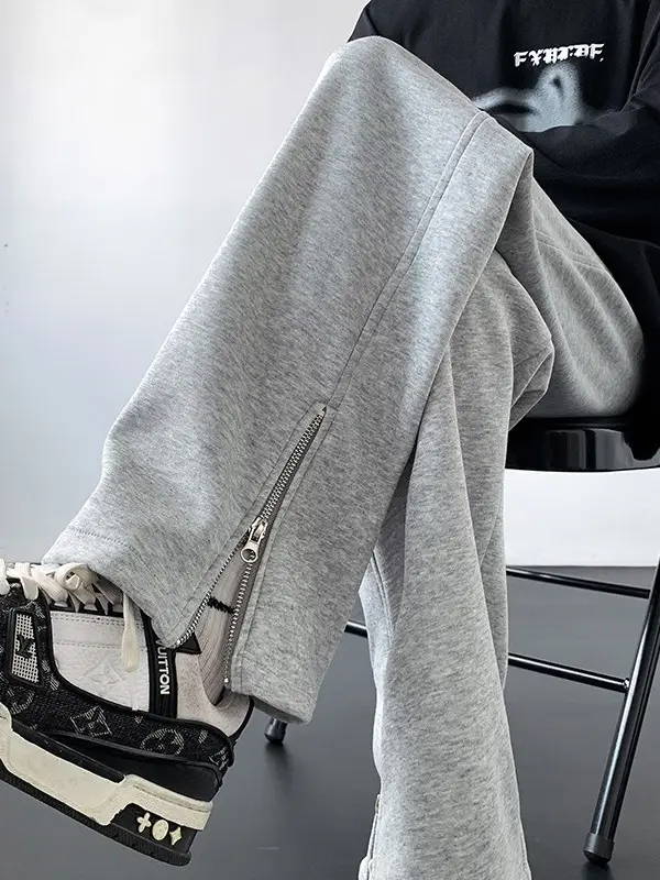 Men's American Vibe Wide Leg Sweatpants with Zipper Split