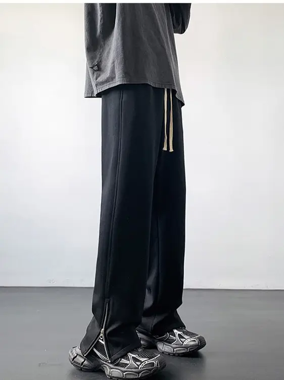 Men's American Vibe Wide Leg Sweatpants with Zipper Split