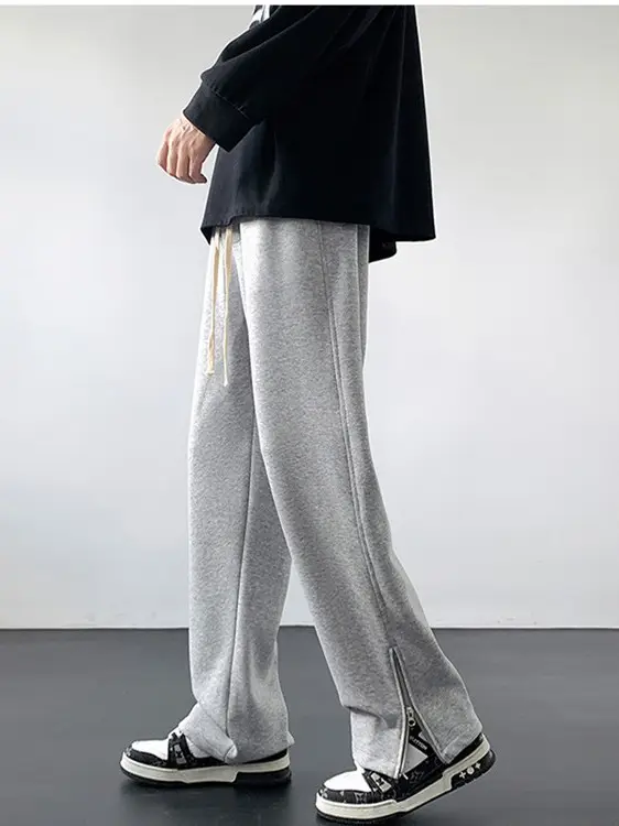 Men's American Vibe Wide Leg Sweatpants with Zipper Split