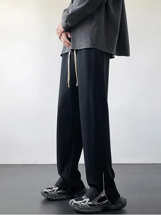 Men's American Vibe Wide Leg Sweatpants with Zipper Split