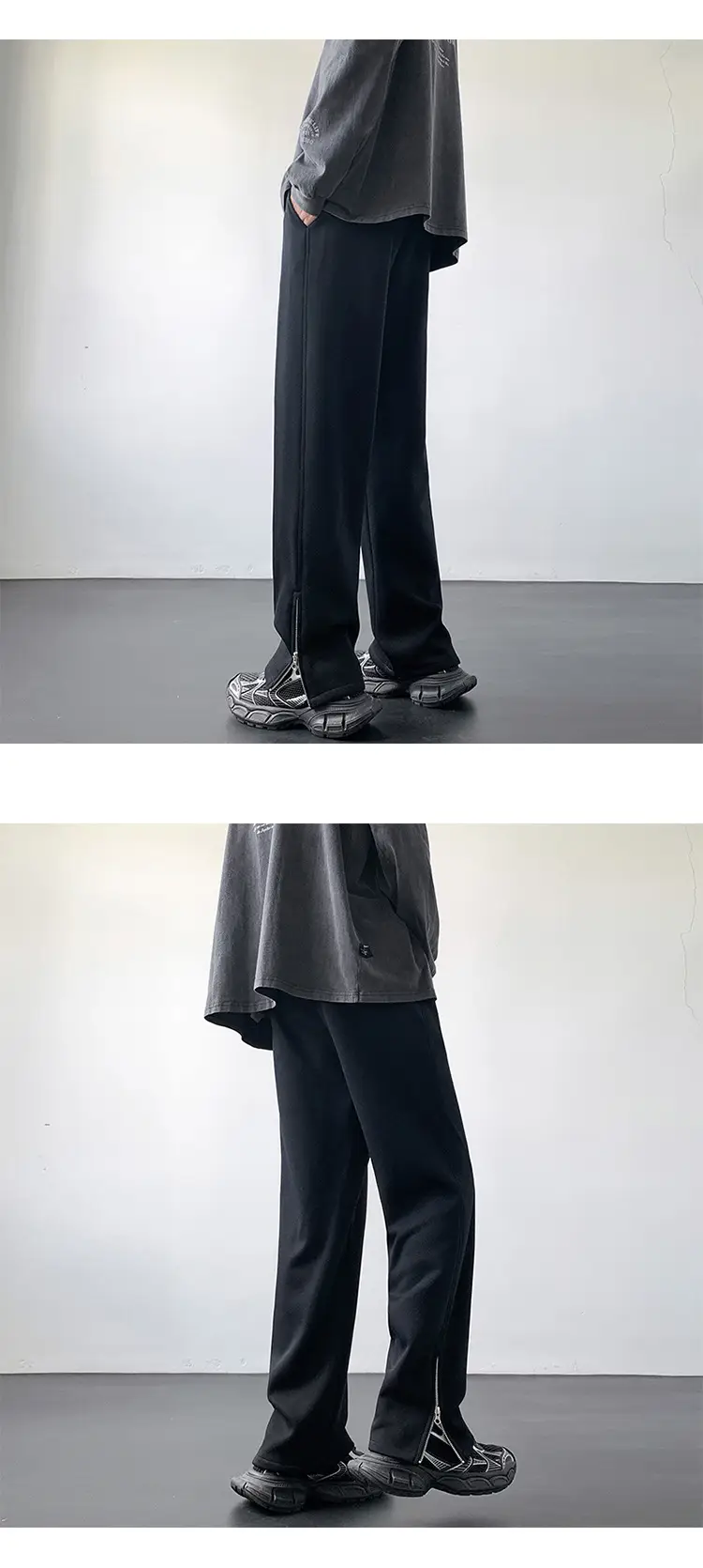 Men's American Vibe Wide Leg Sweatpants with Zipper Split — feature 3