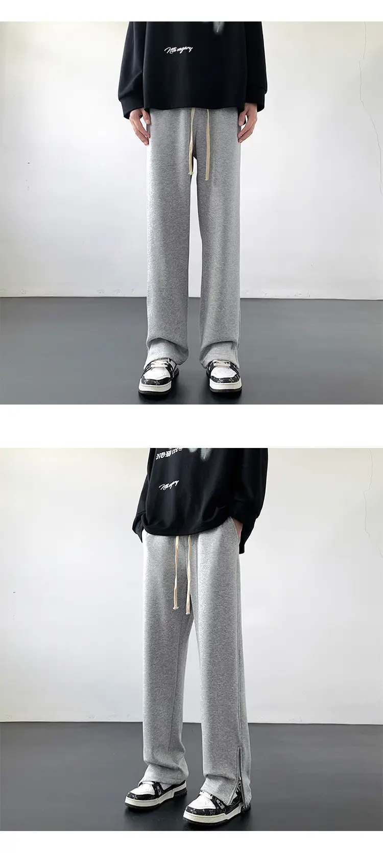 Men's American Vibe Wide Leg Sweatpants with Zipper Split — feature 7