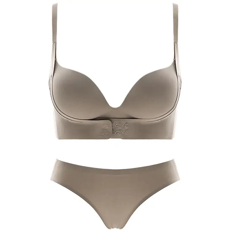 White Seamless Lifting Underwear Women Small Chest Push Up Large Wireless Breast Holding - Image 15
