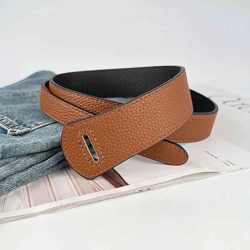 Women's Brown Cowhide Belt with Black Core - Image 3